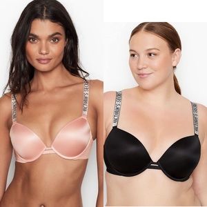 NWT Set of Blush & Black Victoria Secret Very Sexy Push-Up Bras 34DDD